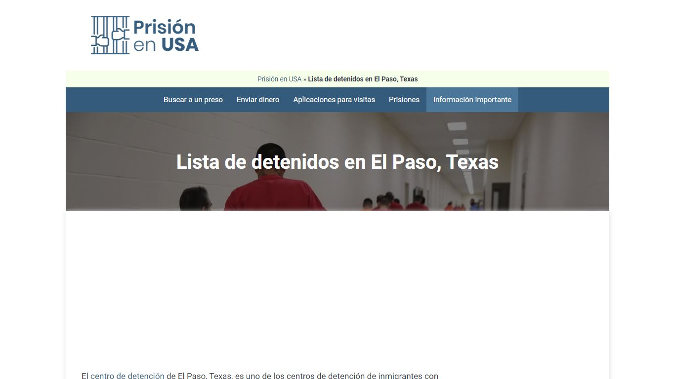 🥇 Lista de detenidos en El Paso Texas [Enero 2022] - Prisión en USA