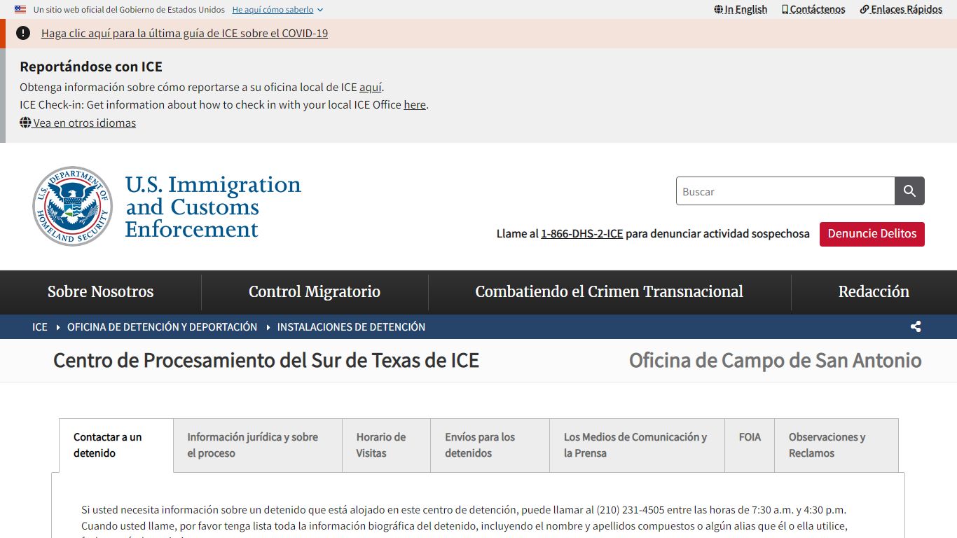 Centro de Procesamiento del Sur de Texas de ICE | ICE